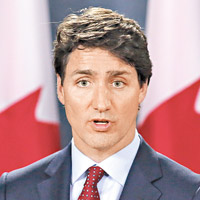 加拿大總理杜魯多<br>「（徵稅）有違常理、完全不能接受，或危及美加雙邊關係。」
