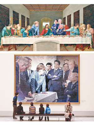 默克爾於G7峰會發布的照片，惹來網民瘋狂改圖。