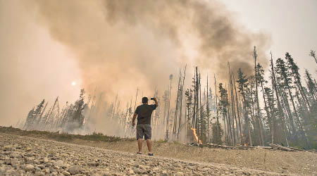 山火燒毀大片林木。（美聯社圖片）
