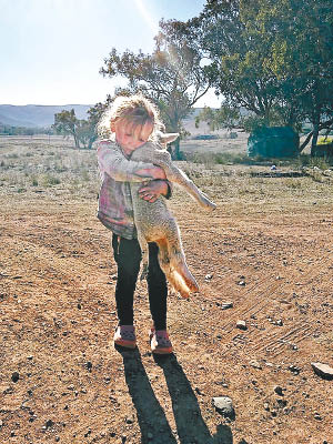 米爾德頓的女兒緊抱羔羊。（互聯網圖片）