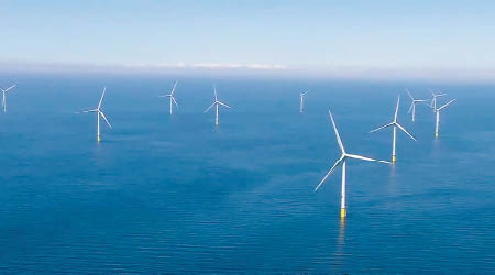 海上風力發電場近日正式啟用。（互聯網圖片）