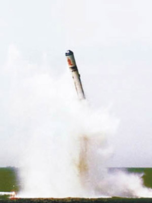 巨浪3的潛射洲際彈道導彈飛行試驗。（互聯網圖片）