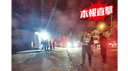 黃埔區爆非洲豬瘟疫情，警方到場防止民眾進入疫區。