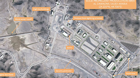 衞星圖揭沙特設彈道導彈測試及生產基地。