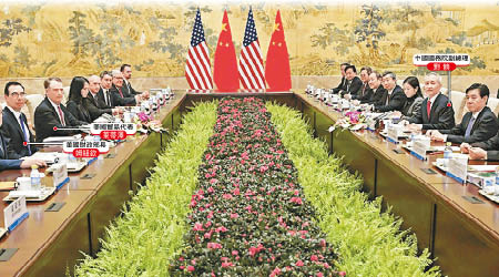 中美高級別代表團在北京展開談判。（互聯網圖片）