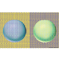 解構前<br>圖中的兩個圓球看似顏色相異。