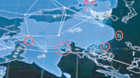 劇中出現的地圖未包含台灣、海南等地（紅圈示）。（互聯網圖片）