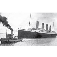 鐵達尼號沉沒逾百年。（法新社黑白圖片）
