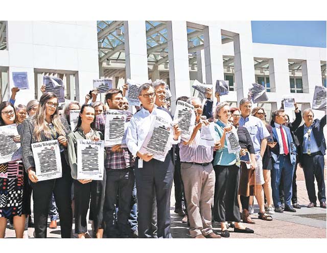 抗議政府打壓新聞自由 澳洲報章集體塗黑