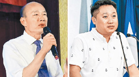 韓國瑜（左）認為李哲華（右）熟悉各縣市黨部的狀況。（中時電子報圖片）