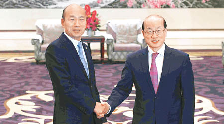 韓國瑜早前與國台辦主任劉結一會晤。