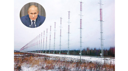 俄羅斯將部署29B6雷達。圓圖為普京。