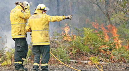 澳洲東南部野火向悉尼蔓延，消防承認現階段無法撲熄。（美聯社圖片）