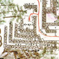 石牆位置與江戶時代的繪圖（圖）脗合。