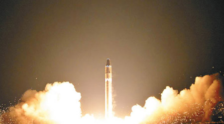 北韓曾試射洲際彈道導彈。（美聯社圖片）
