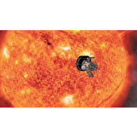 帕克太陽探測器環繞太陽運行構想圖。
