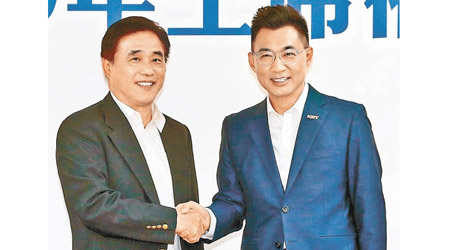 江啟臣（右）和郝龍斌（左）競逐國民黨主席。（中時電子報圖片）