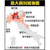意大利封城地圖