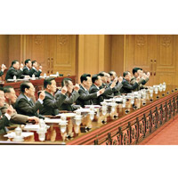 北韓最高人民會議日前舉行，金正恩罕有未現身。（美聯社圖片）