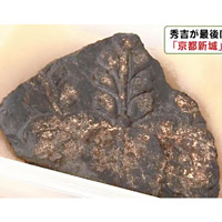 金箔瓦碎片刻有豐臣秀吉的桐紋家紋。