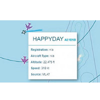 畫面顯示美軍機飛越巴士海峽時呼號「HAPPYDAY」。