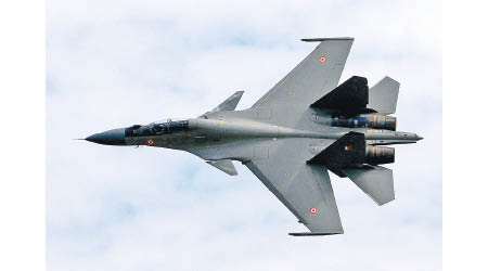 印度空軍在邊境部署蘇30MKI戰機。（美聯社圖片）