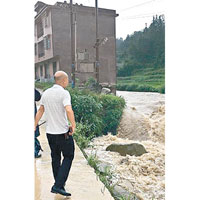 湖南邵陽市河水氾濫。