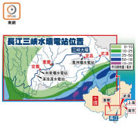 長江三峽水壩電站位置