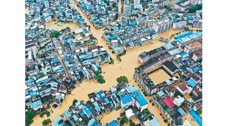 廣西柳州出現嚴重水浸。