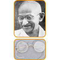 一副甘地生前佩戴的眼鏡（下圖）即將公開拍賣。