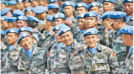 中國維和行動三十年，足迹遍布多國。圖為中國國際維和部隊。