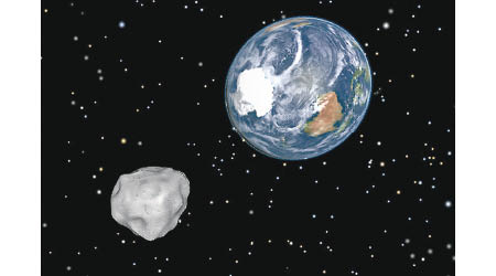 近地小行星將穿越地球軌道的構想圖。