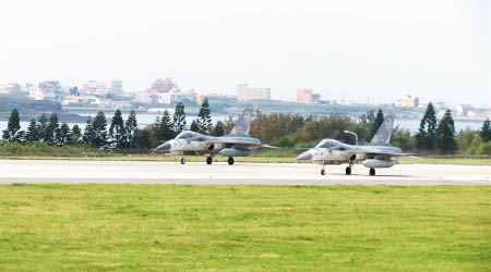 台軍經國號戰機執行台海第一線防空警戒。（中時電子報圖片）