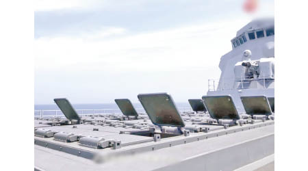 軍媒展示南昌艦上的垂直發射系統。