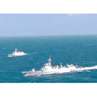 北海艦隊近日在黃海演練。