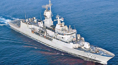 澳洲皇家海軍護衞艦圖文巴號。