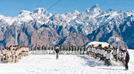 中印軍隊曾傳出於邊境衝突。圖為印度山地部隊。