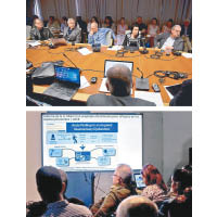上及下圖：古巴官員及專家曾開會討論微波攻擊事件。（美聯社圖片）