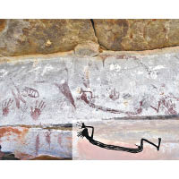 岩洞內有壁畫描繪人類。