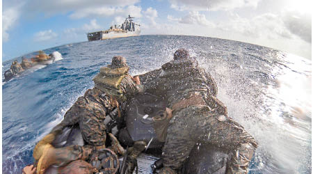 美軍曾在沖繩作登島演習。