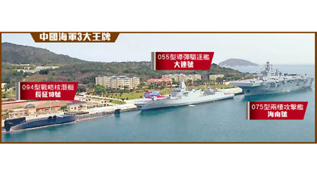 中國海軍3大王牌：解放軍3艘主戰艦艇於三亞某軍港同步入列服役。