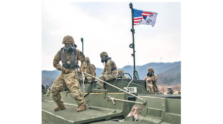 美韓軍演或影響朝韓關係。圖為在南韓的美軍。