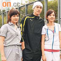 右起：陳意涵、彭于晏及陳妍希來港宣傳新片。