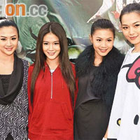 左起：Da Da、A. Lin、周秀娜及呂慧儀齊齊出席新戲開鏡。