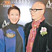 楊凡與施南生出席亞洲電影大獎記者會。