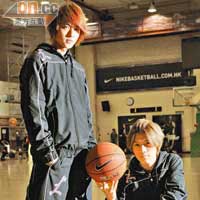 組合JPM的王子（左）與毛弟，都喜歡打籃球。