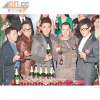 左起：杜汶澤、吳鎮宇、黃宗澤、謝天華、林峯等出席首映禮。