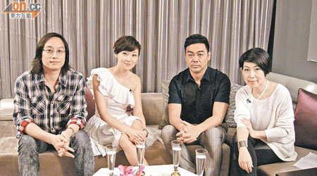 彭發（左起）、萬綺雯、劉青雲接受黎芷珊訪問。