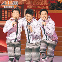 王祖藍（左起）、阮兆祥與李思捷扮嘢最叻，都有意學Psy演出。