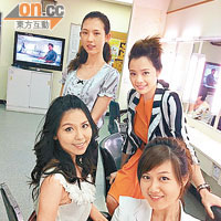 劉蔚萱（左下）與其他落選港姐被看中成為「天使」。（資料圖片）